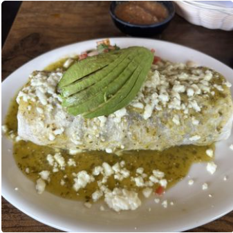 Wet burrito green sauce